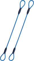 3.3mm Steel Wire Rope Outdoor Travel Security Cable Lock,Braided Steel Coated Safety Cable Luggage Lock,Safety Cable Wire Rope Chain Lock Double Loop Lightweight (Blue, 24in/2Pcs)