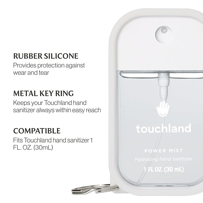 Touchland Hydrating Hand Sanitizer Spray Bundle, DREAM 5 Set (Watermelon, Berry, Beach Coco, Sandalwood Power Mists, Icy White Hand Mist Case), 1 FL. OZ. Travel Size