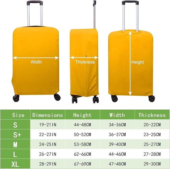 PATIKIL Luggage Cover, Suitcases Covers Elastic Carry on Cover Protector Washable Scratch-Resistant Fits 19-21 Inch Luggage for Travel Business Trips, Yellow
