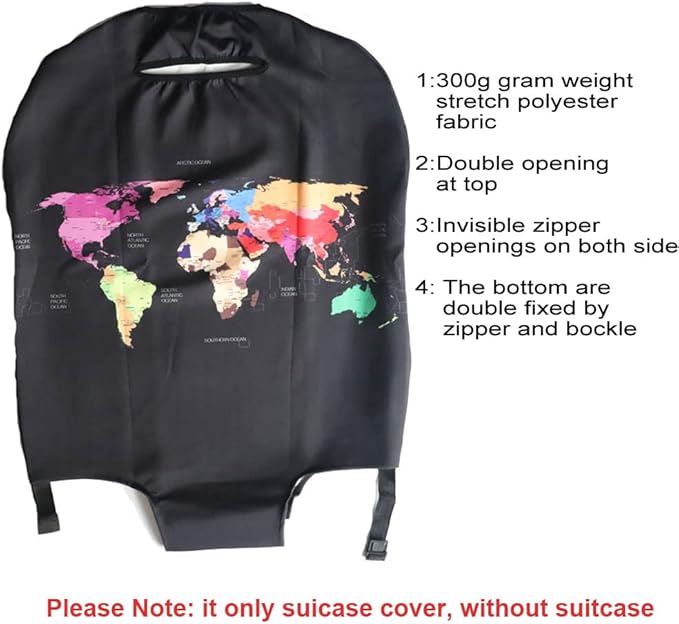 MosaiRudo Thicker Luggage Cover Elastic Suitcase Cover Protector Fits 18-32 Inch Suitcase Travel Accessories (TKM0071, XL)