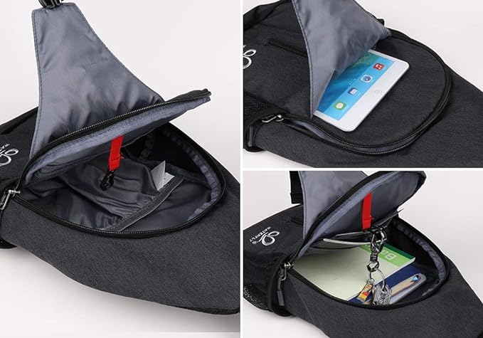 WATERFLY Crossbody Sling Backpack Sling Bag Travel Hiking Chest Bag Daypack