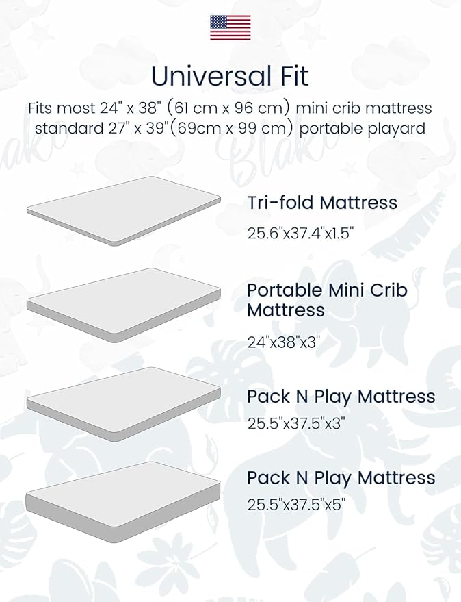 TotAha Premium Soft Pack n Play Sheets, Super Stretchy Jersey Knit Mini Crib Sheets Fitted, Silky Comfort Pack and Play Mattress Sheets, 2 Pack (Rainbow)