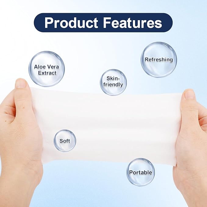 200 Pcs Wet Wipes Individually Wrapped, Aloe Vera Hand Wipe, Disposable Skin Cleansing Wipes, Travel Size Wipes Bulk for Hands, Butt, Daily Use, Restaurant, Barbecue (200 PCS)