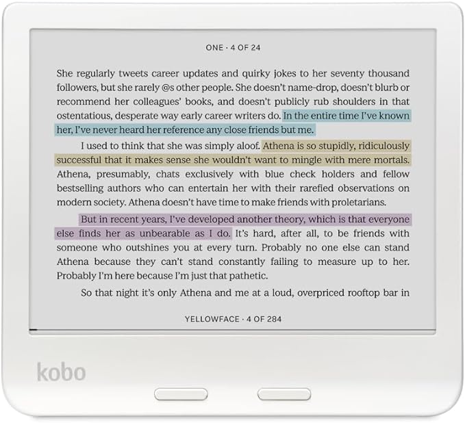 Kobo Libra Colour | eReader | 7” Glare-Free Colour E Ink Kaleido™ 3 Display | Dark Mode Option | Audiobooks | Waterproof | White