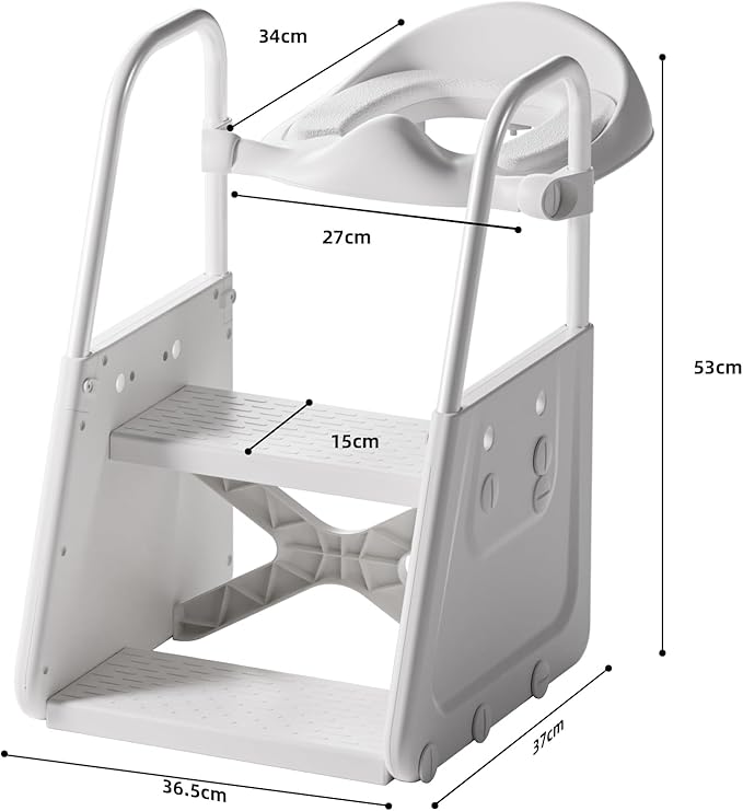 3-in-1 Adjustable Toddler Step Stool & Potty Seat with Removable Cushion, Splash Guard & Non-Slip Base– Sink and Kitchen Helper for Kids 1-3, Tool-Free Assembly