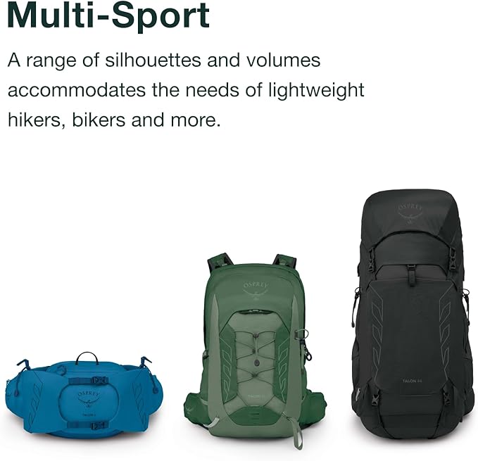 Osprey Talon 33L Men's Lightweight Hiking Backpack with Hipbelt, Phantom Grey/Dark Charcoal