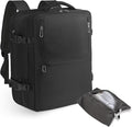 Travel Laptop Backpack with USB Charging Port Business Anti Theft Water Resistant Flight Approved Expandable Backpack (black)