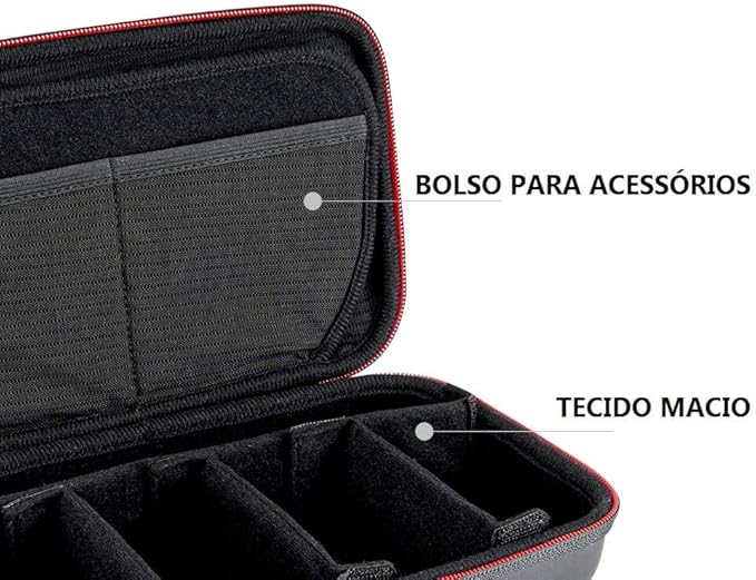 TELESIN Carrying Case Organizer for Go Pro Insta360 DJI Camera, with DYI Divider Waterproof Hard Protect Carry Bag for Hero 13 12 11 10 9 8 X2 X3 X4 X5 GO2 GO3 AKASO Selfie Stick Strap Accessory