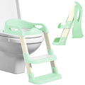 Potty Training Seat with Step Stool Ladder, Adjustable Foldable Potty Seat for Toilet with Anti-Slip Pads Ladder for Kids Boys Girls Toddlers - Green