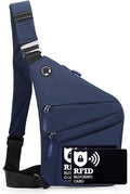 Anti Theft Crossbody Bags for Women Men, Multi-Pocket Shoulder Bag, Slim Sling Bags with 2 RFID Blocking Card