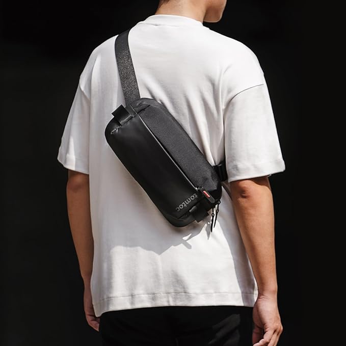 tomtoc Compact EDC Sling Bag, Minimalist Chest Shoulder Backpack Crossbody Bag for Men Women, Lightweight Carry Casual Bag