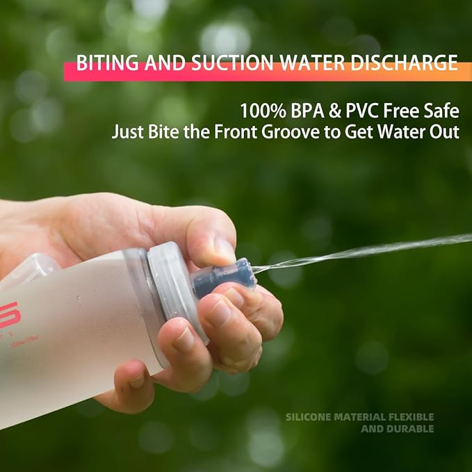 Soft Flasks Soft Running Water Flask Collapsible Soft Water Bottles Small BPA-Free for Sports Hiking Hydration Pack 500 ml/17oz，300 ml/10oz（2pack-300ml,red）
