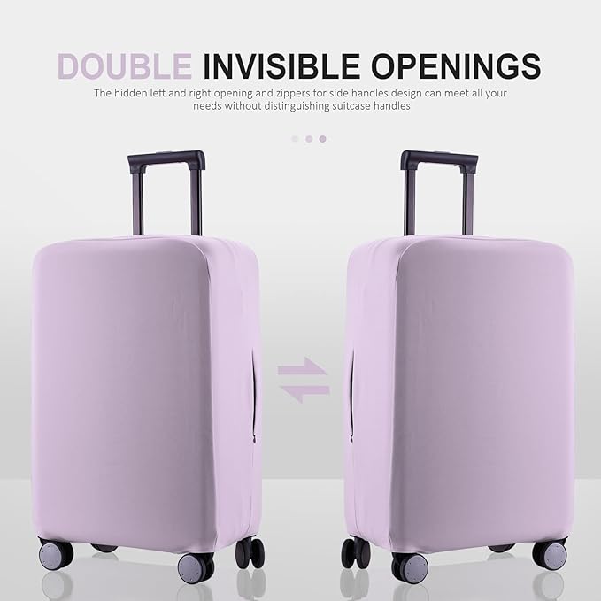 Travel Luggage Cover Suitcase Protector Scratch-Resistant Fit 19-31 Inch Suitcase, Not Included Suitcase (Lavender Purple, M(24-25 inch))