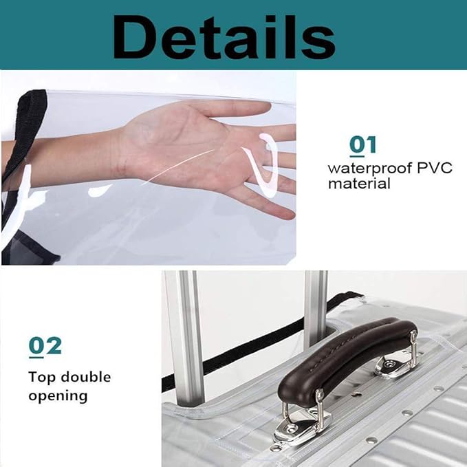 JenKin Luggage Protector Suitcase Cover PVC Waterproof Travel Suitcase Fits Most 20" to 30"（24" (16.1" L x 11.0" W x 24.0" H)）