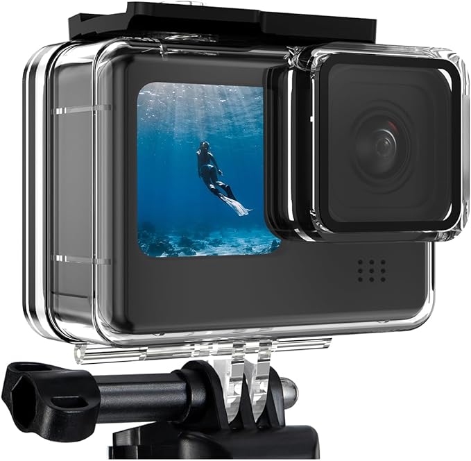 K&F Concept 60M/196FT Waterproof Case for GoPro Hero 13 Black, Protective Underwater Diving Housing for Go Pro 12/11/10/9 Black Accessories,Waterproof Action Camera Shell