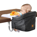 MTWML Hook On High Chair with Tray,Portable Baby High Chair That Attaches to Table,Clip On Fast Table High Chair for Babies and Toddlers.Baby Feeding Seat for Dining Table and Counter (Pure-Black)
