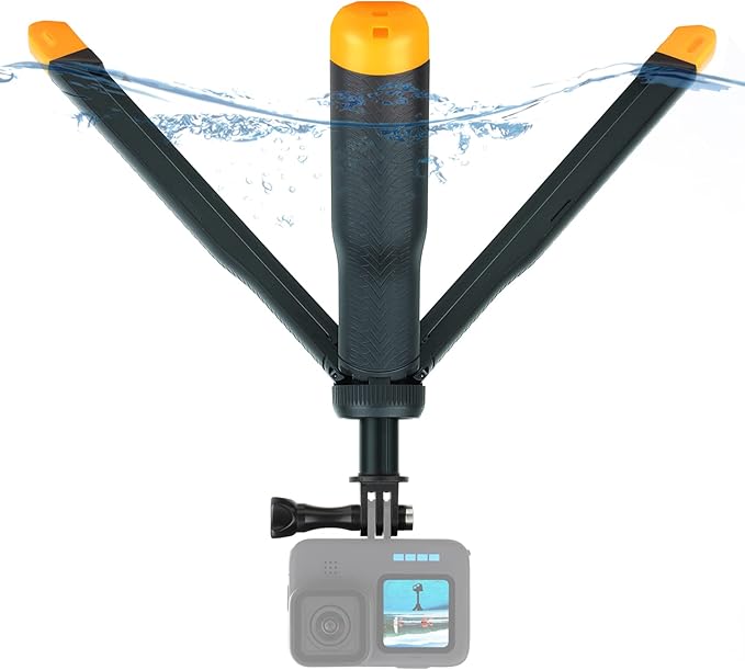 SOONSUN 4in1 Floating Selfie Stick Hand Grip Tripod for GoPro Hero 13 12 11 10 9 8 7 6 5 4 Session Max, AKASO, SJCAM Action Camera, Waterproof Extension Monopod Pole Floating Handle Tripod Stand
