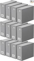 SpaceAid 12 Pack Bed Sheet Organizers and Storage, Foldable Sheet Organizer for Linen Closet, Sheets Set Folder Keeper with Window XL (Queen & King Size) Bedding Container (Gray, 12 Pack)
