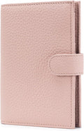 RFID Passport Holder Travel Wallet for Women, Leather Passport Cover Wallet with Card Holders SIM Slots,Zippered Coins Pocket and Cash Slot Slim Compact Travel Wallet (Pink)