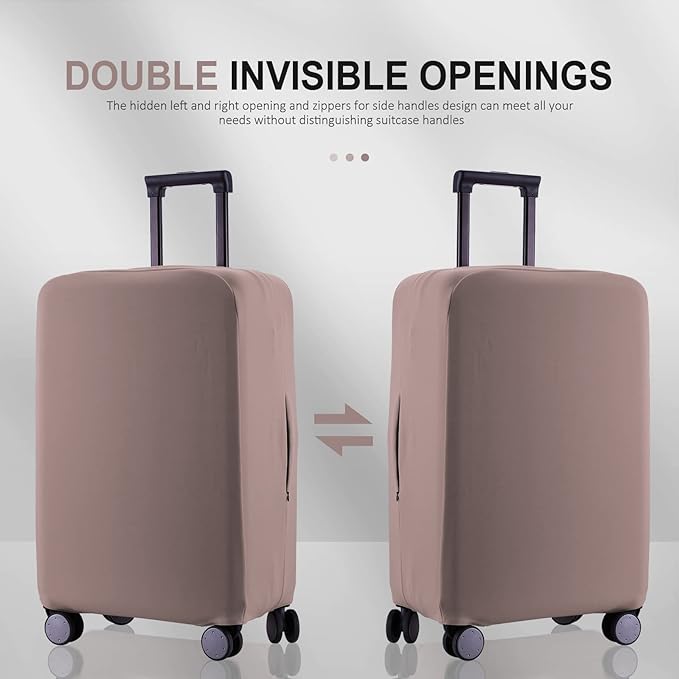 Travel Luggage Cover Suitcase Protector Scratch-Resistant Fit 19-31 Inch, Not Included Suitcase (Khaki, S(19-21 inch))