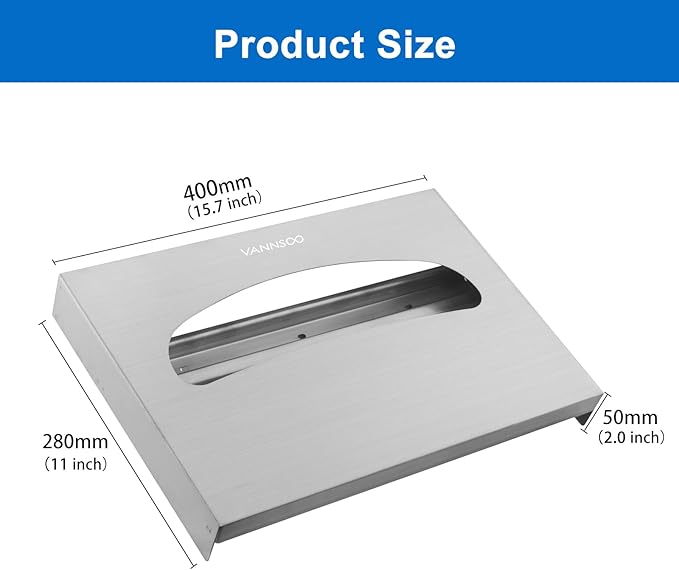 Toilet Seat Cover Dispenser Wall Mount, Commercial Stainless Steel Toilet Seat Cover Holder for Bathroom, Single or Half Fold