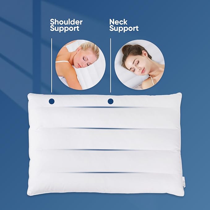 MINUPWELL Ultra Flat Small Pillow for Sleeping, 18x13in Small Pillow for Travel 7D High Support 2.5 inch Height Ultra Thin Pillows -Mini Pillow - 100% Cotton