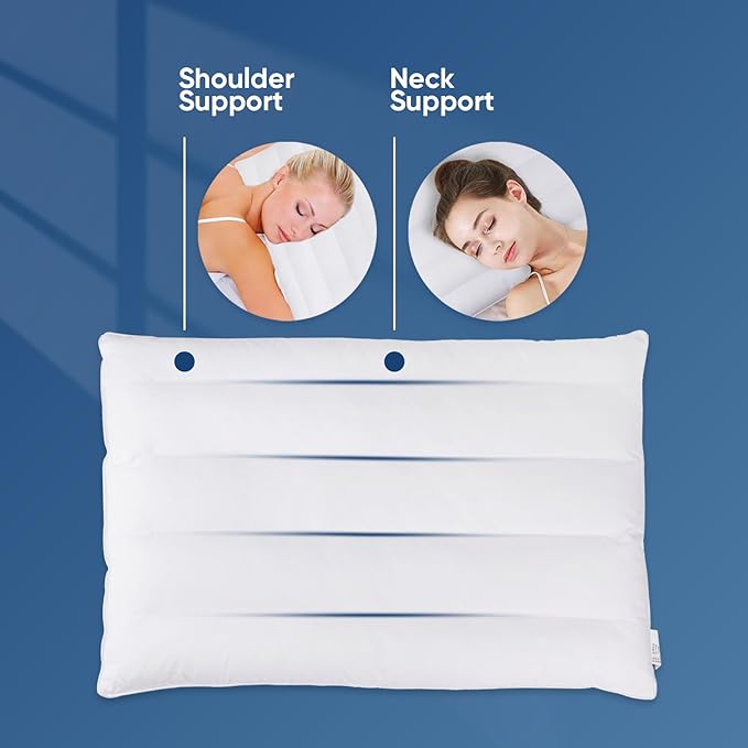 MINUPWELL Ultra Flat Pillows for Sleeping Thin, 7D High Support 2.5 inch Height Ultra Thin Pillows,Slim Bed Pillows for Stomach Sleeper,Queen Size -18x30 in