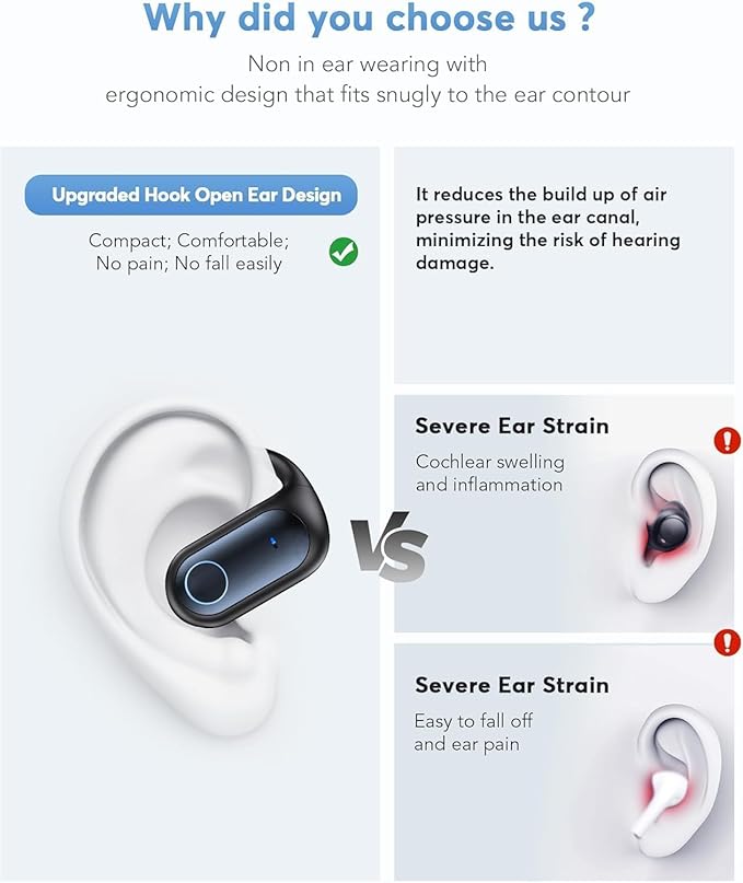 AI Translation Earbuds, Bluetooth 5.4 OWS Headphones with LCD Touch Screen, Real-Time Translator for 144 Languages & Accents, Perfect for Travel, Business & Learning,Sapphire Blue