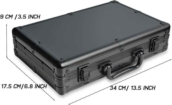 10 slots Watch organizer Case, Aluminum watch storage box, hard watch travel box, padded case for watch display and organization
