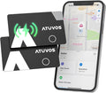 [2025 Apple MFi Certified] ATUVOS Rechargeable Wallet Tracker Card, Ultra Slim 1.6mm Wallet Card Tracker Tag Works with Apple Find My (iOS Only), Item Locator for Luggage Tags, IP67 Waterproof, 2 Pack