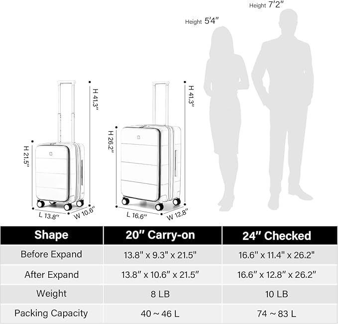 Hanke Hardside Expandable Checked Luggage, 24 Inch Top Opening Trunk Luggages with Spinner Wheels, All-PC Hard Shell Suitcase, Lightweight TSA Checked-Medium(Graphite Grey, 83L)