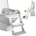 Potty Training Seat with Step Stool Ladder, Adjustable Foldable Potty Seat for Toilet with Anti-Slip Pads Ladder for Kids Boys Girls Toddlers - Grey