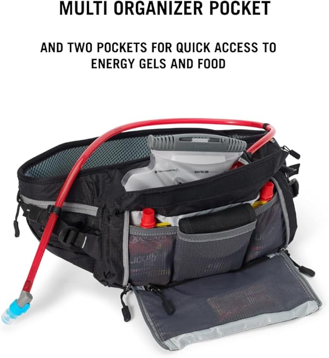 USWE Zulo Hydration Hip Pack - with Organizer and Side Pockets, Bounce Free Hip Belt (6L, Yellow)