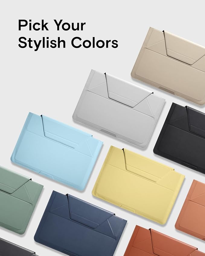 MOFT Laptop Carry Sleeve, 2-in-1 Laptop Bag & Stand for 14" MacBook Air/Pro & Dell/HP/Lenovo/Asus, Stylish Slim Computer Sleeve Bag with Expandable Storage for Computer Accessories, Soothing Mist