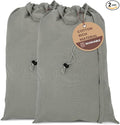 LFH Home Cotton Canvas Large Laundry Bag with Handle, Heavy Duty Drawstring Closure Washable Laundry Bags, School Travel, Home, Hotel, College Dorm, Organizer Sack, Toys Clothes 28x36 (Pack of 2)-Grey