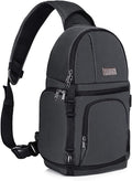 MOSISO Camera Sling Bag, DSLR/SLR/Mirrorless Camera Backpack Case Shockproof Photography Backpack with Tripod Holder & Removable Modular Inserts Compatible with Canon/Nikon/Sony/Fuji