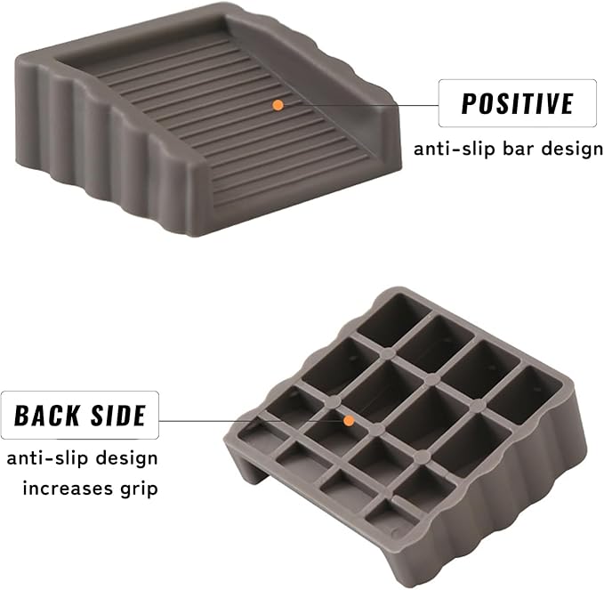 Rubber Doors Stops Door Stop Wedges, Door Wedges to Keep Door Open, Pack of 3 (Grey)