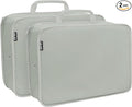 Extra Large Compression Packing Cubes for Travel Essentials, 2 Set Expandable Travel Cubes for Packing Bags Suitcase Organizer, Grey