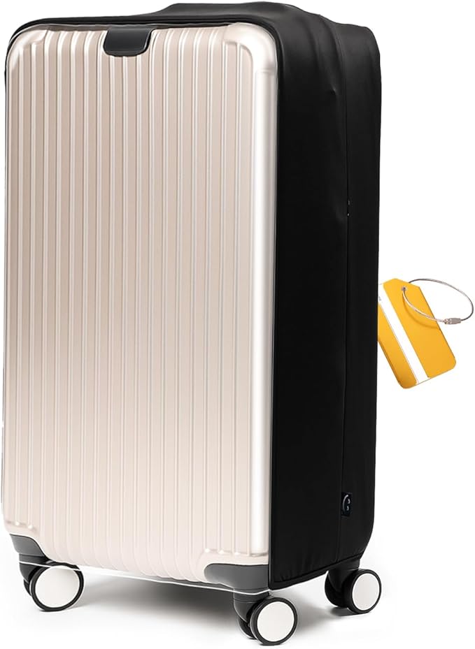 OrgaWise Clear Luggage Cover, For Suitcase Tsa Approved Transparent TPU Suitcase Cover Protector Fit 26-28 Inch Luggage