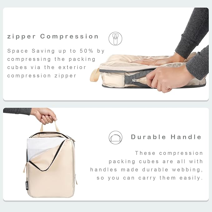 BAGAIL 6 Set Ultralight Compression Packing Cubes Packing Organizer for Travel Accessories Luggage Suitcase Backpack
