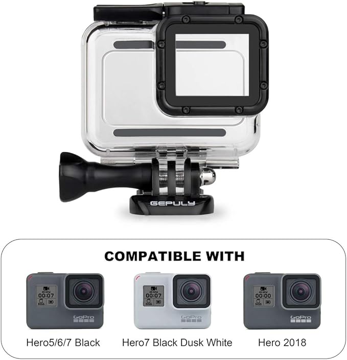 Skeleton Housing Case for Hero 2018/7/6/5 Black - GoPro Side Open Case USB Pass Through for Long-Time Recording/Live Streaming