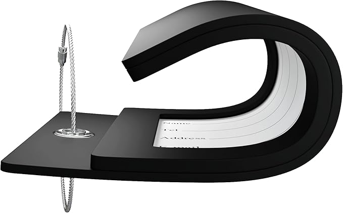 Gostwo 2 Pack Luggage Tags for Suitcases, 26 Initial Letter Travel Luggage Baggage Identification Labels ID Tag Fully Bendable Tags with Stainless Steel Loop (Black) (Letter J)