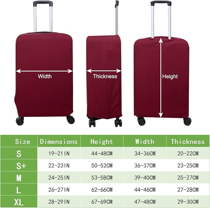 PATIKIL Luggage Cover, Suitcases Covers Elastic Carry on Cover Protector Washable Scratch-Resistant Fits 26-27 Inch Luggage for Travel Business Trips, Wine Red