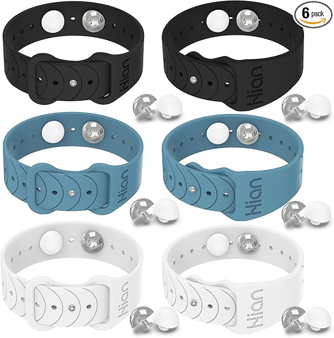 Hion Motion Sickness Bracelets Sea Sickness Wristbands for Motion Sickness/Morning Sickness/Pregnancy Nausea Anti Nausea Bands Acupressure Wristband Motion Sickness Bands(3Pairs-Black+Bule+White)