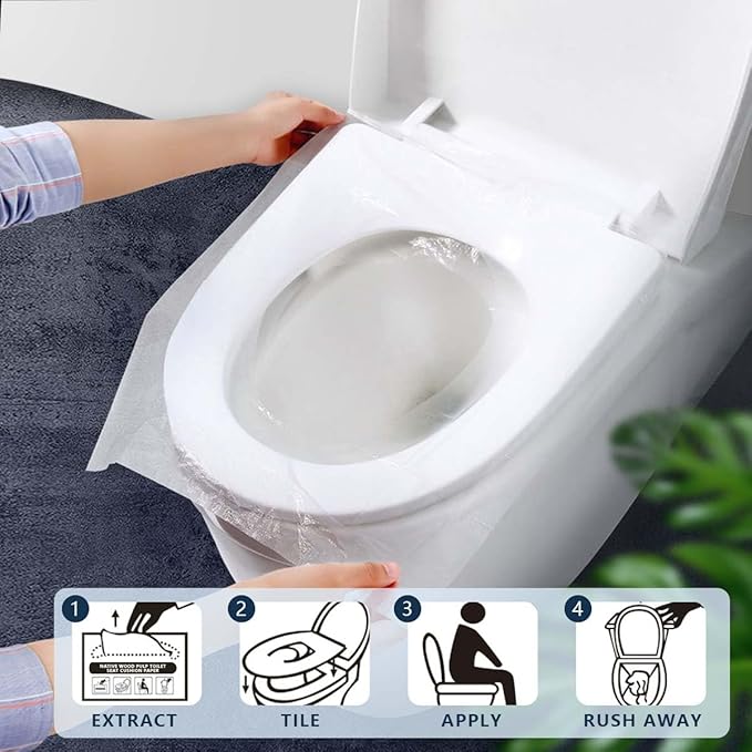1 Pack (250 Pieces) Disposable Toilet Seat Covers Flushable Paper Toilet Seat Cover for Bathroom, Hotels, Travel, Kids or Adults