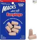 Mack's Ultra Soft Foam Earplugs, 3 Pair - 33dB Highest NRR, Comfortable Ear Plugs for Sleeping, Snoring, Travel, Concerts, Studying, Loud Noise, Work | Made in USA