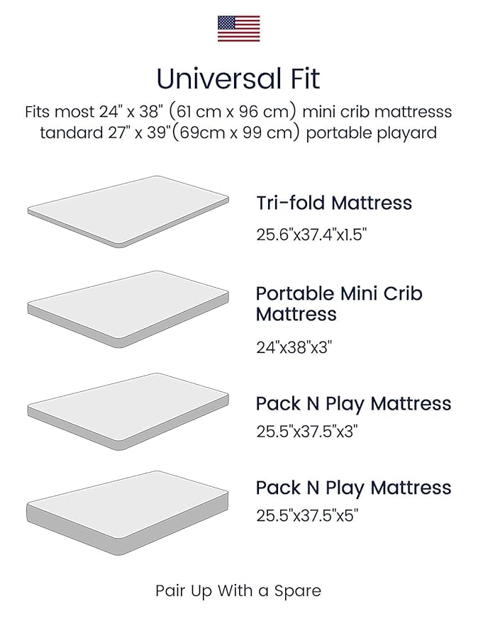 TotAha Pack and Play Sheets Fitted, Buttery Soft Dinosaur Mini Crib Sheets Boy, Stretchy Graco Pack n Play Mattress Sheet, 2-Pack Universal Fit Playard Mattress Cover, All-Season Jersey-Knit