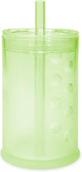 Olababy Clear View Silicone Training Cup with Straw Lid | Toddler Sippy Trainer 12mo+ | Unbreakable Water Drinking Cups for Kids 2yr+ | Baby Led Weaning & Feeding Supplies (Kiwi, 9 oz)