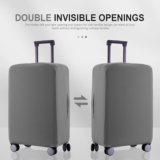 Travel Luggage Cover Suitcase Protector Scratch-Resistant Fit 19-31 Inch Suitcase, Not Included Suitcase (Slate Gray, M(24-25 inch))