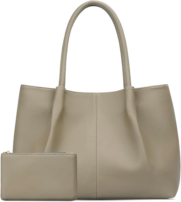 KKXIU Tote Bag for Women Vegan Leather Shoulder Purse Large Capacity Travel Bag